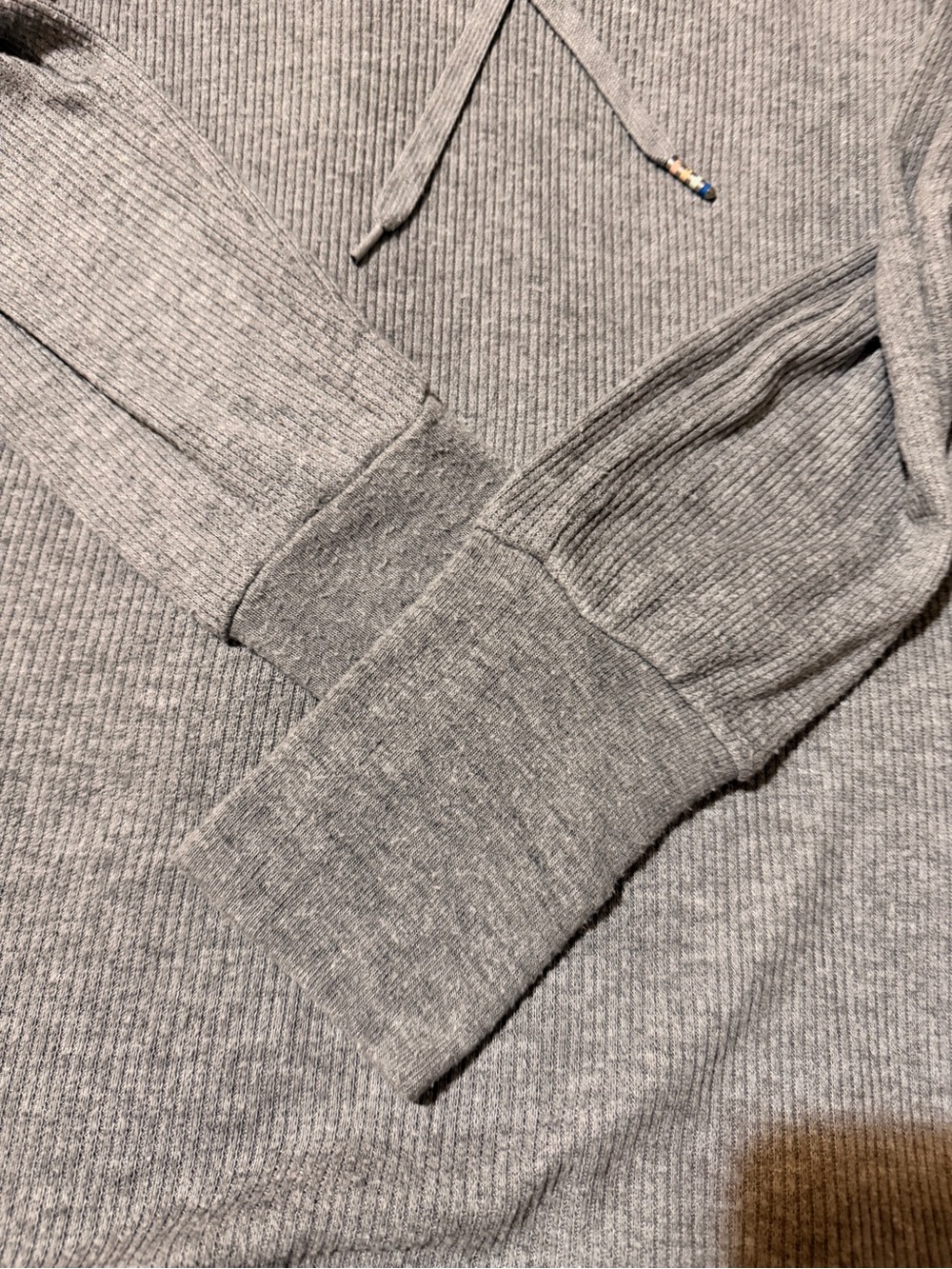 PJ Salvage Grey Hoodie, super soft ribbed knit, long-sleeve, Oversized size XS - Picture 10 of 16